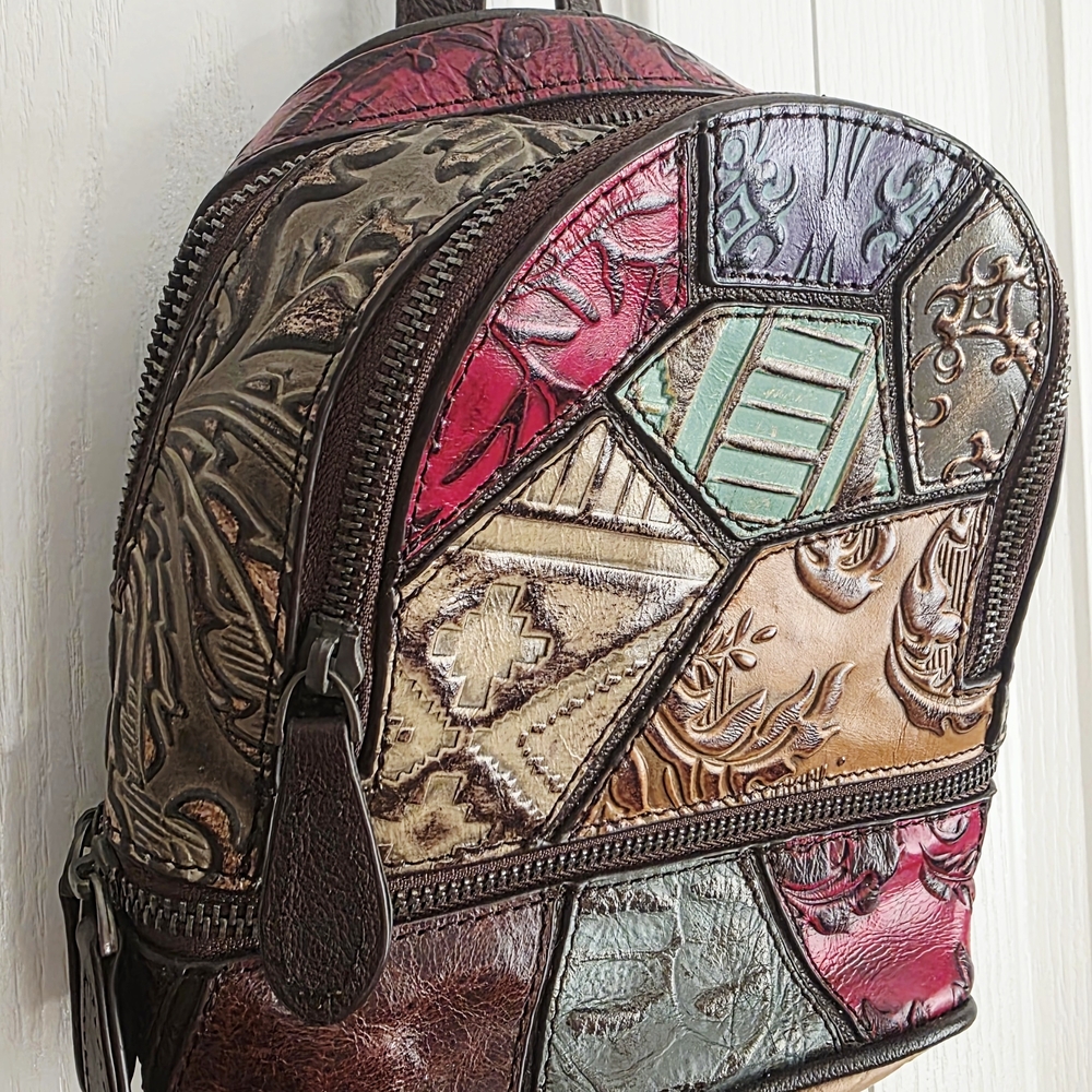 Patchwork Italian Leather Backpack - image 2